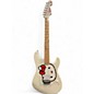 Used Squier Hello Kitty Stratocaster Single Hum Pink With Kitty Pickguard white Solid Body Electric Guitar