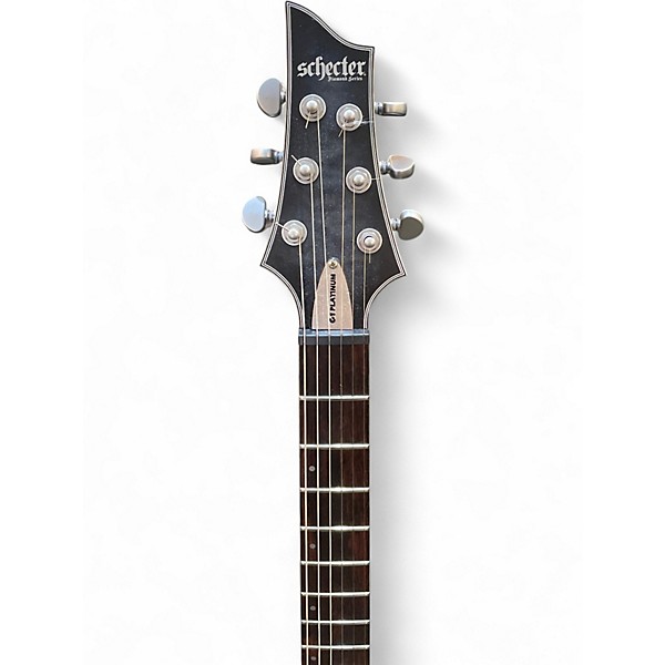 Used Schecter Guitar Research C1 Platinum TRANSPARENT BLACK Solid Body Electric Guitar