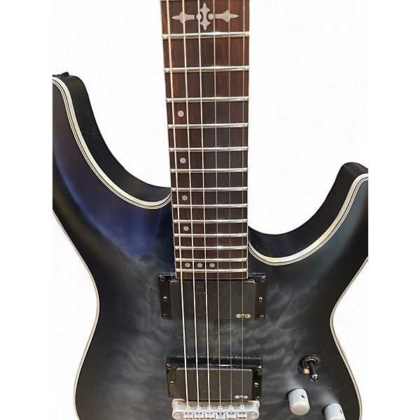 Used Schecter Guitar Research C1 Platinum TRANSPARENT BLACK Solid Body Electric Guitar