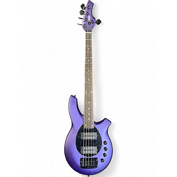 Used Sterling by Music Man BONGO 5 FIREMIST PURPLE SATN Electric Bass Guitar