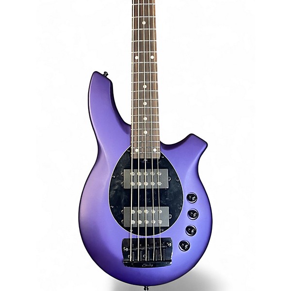 Used Sterling by Music Man BONGO 5 FIREMIST PURPLE SATN Electric Bass Guitar
