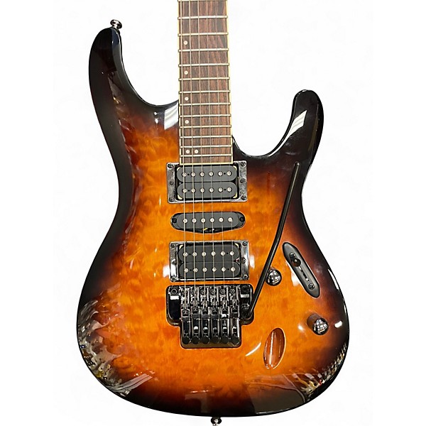 Used Ibanez S670QM DRAGON EYE BURST Solid Body Electric Guitar