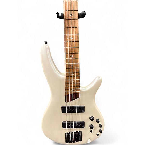 Used Ibanez Premium SR1105B Pearl White Electric Bass Guitar