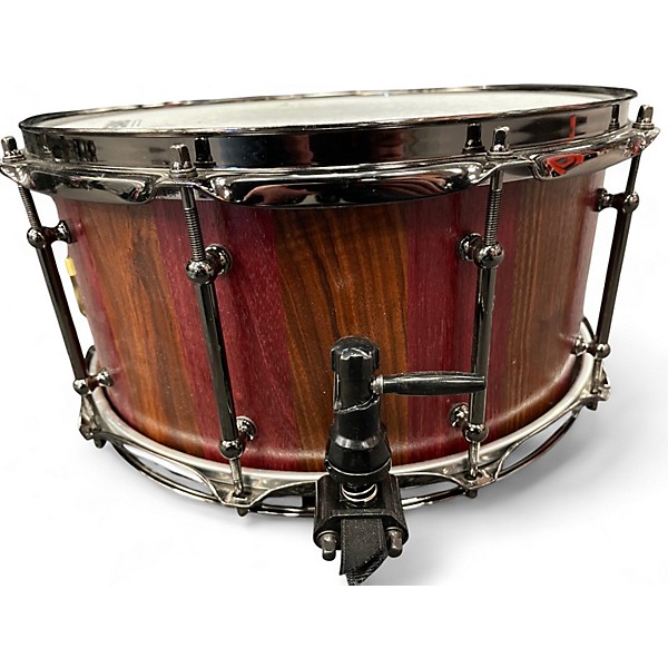 Used OUTLAW DRUMS 14X7 CUSTOM SNARE PURPLE HEART & WALNUT Drum