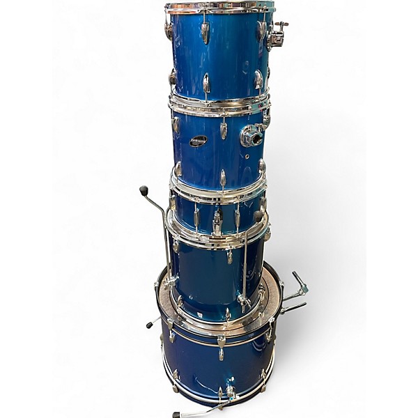 Used Ludwig 5 Piece Accent Blue Sparkle Drum Kit