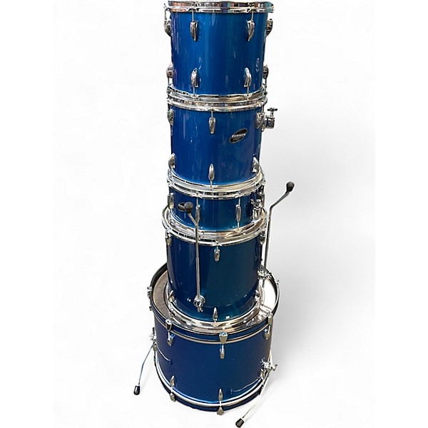 Used Ludwig 5 Piece Accent Blue Sparkle Drum Kit