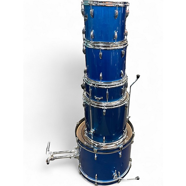 Used Ludwig 5 Piece Accent Blue Sparkle Drum Kit