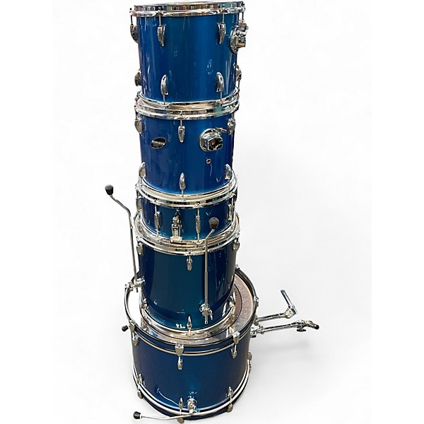 Used Ludwig 5 Piece Accent Blue Sparkle Drum Kit