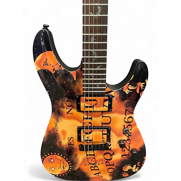 Used Schecter Guitar Research Damien 6 Black and Gold Solid Body Electric Guitar