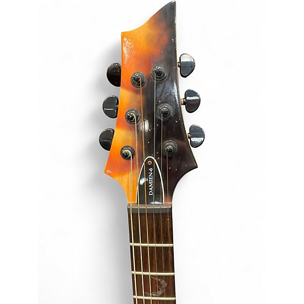 Used Schecter Guitar Research Damien 6 Black and Gold Solid Body Electric Guitar