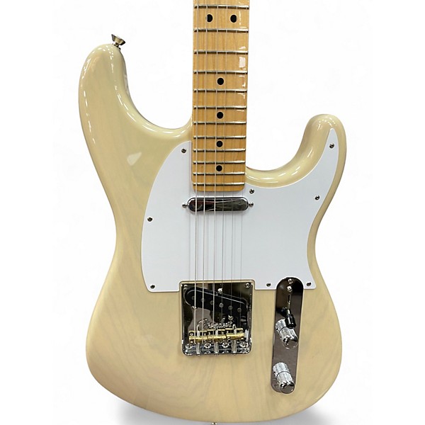 Used 2018 Fender Parallel Universe Series Whiteguard Strat Vintage Blonde Solid Body Electric Guitar