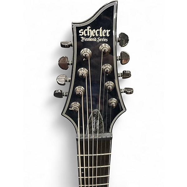 Used Schecter Guitar Research HELLRAISER C8 HYBRID TRANSPARENT BLACK BURST Solid Body Electric Guitar