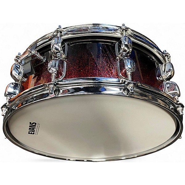 Used 2020s TAMA 5.5X14 Starclassic Performer Snare RED SPARKLE FADE Drum