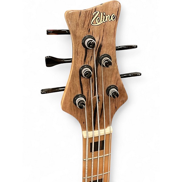 Used Zeline 5 String Custom Natural Electric Bass Guitar