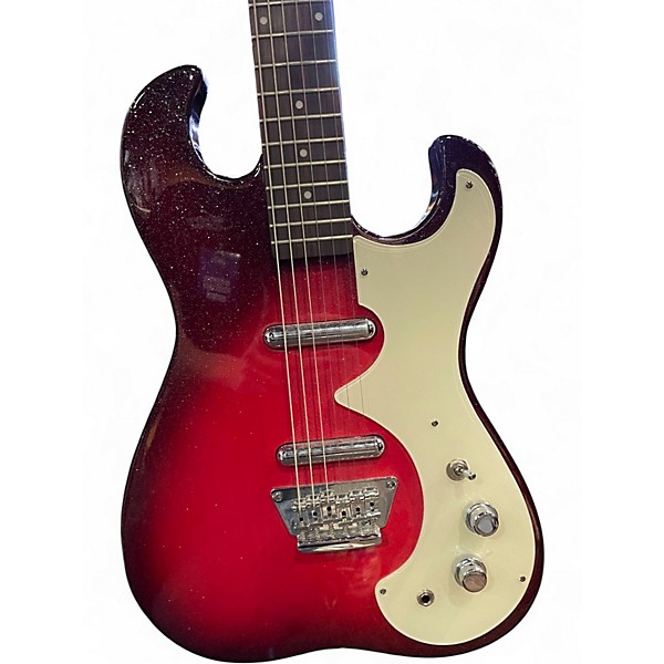 Used Silvertone 1449 Red Sparkle Burst Solid Body Electric Guitar