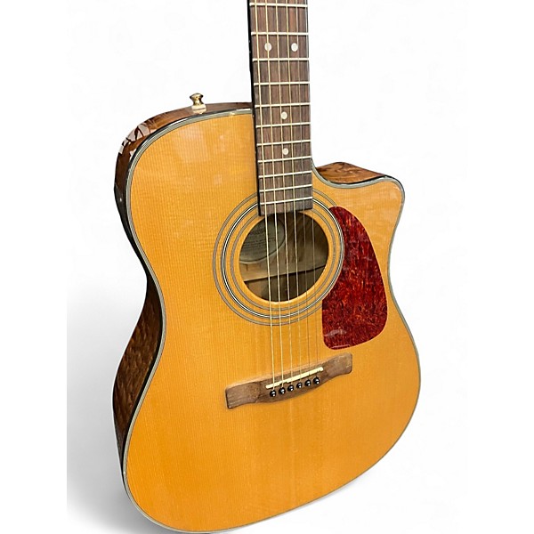 Used Fender CD220SCE Exotic Ash Burl Natural Acoustic Electric Guitar