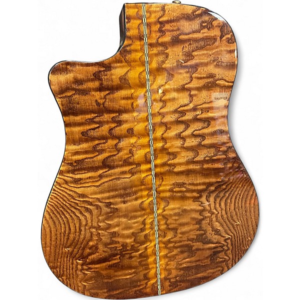 Used Fender CD220SCE Exotic Ash Burl Natural Acoustic Electric Guitar