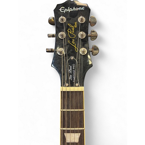 Used Epiphone Les Paul Traditional Pro Black Solid Body Electric Guitar