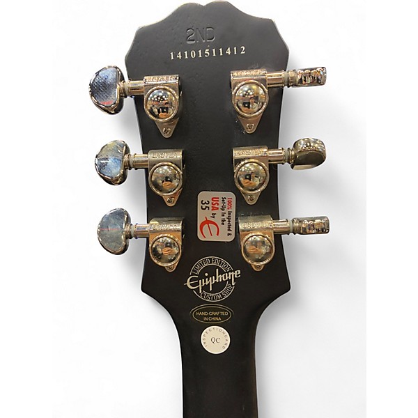 Used Epiphone Les Paul Traditional Pro Black Solid Body Electric Guitar