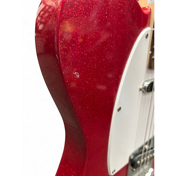 Used Squier Telecaster RED GLITTER Solid Body Electric Guitar