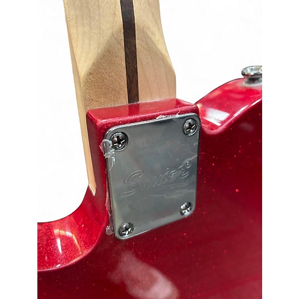 Used Squier Telecaster RED GLITTER Solid Body Electric Guitar