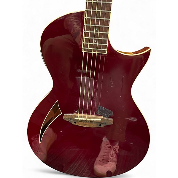Used ESP LTD TL6 Chrome Red Acoustic Electric Guitar