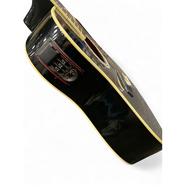 Used Esteban alc-200 Black and Silver Acoustic Electric Guitar