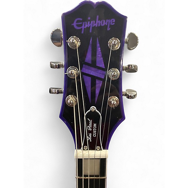 Used Epiphone Les Paul Custom Purple Solid Body Electric Guitar