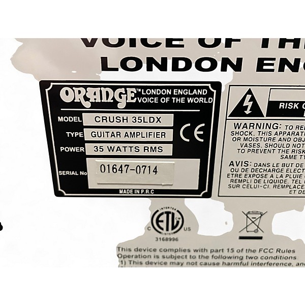 Used Orange Amplifiers Crush 35LDX Guitar Combo Amp