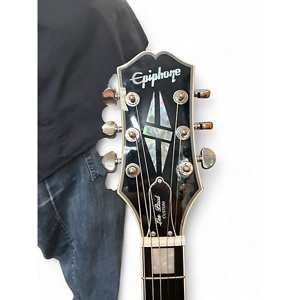 Used Epiphone Les Paul Custom Silverburst Solid Body Electric Guitar