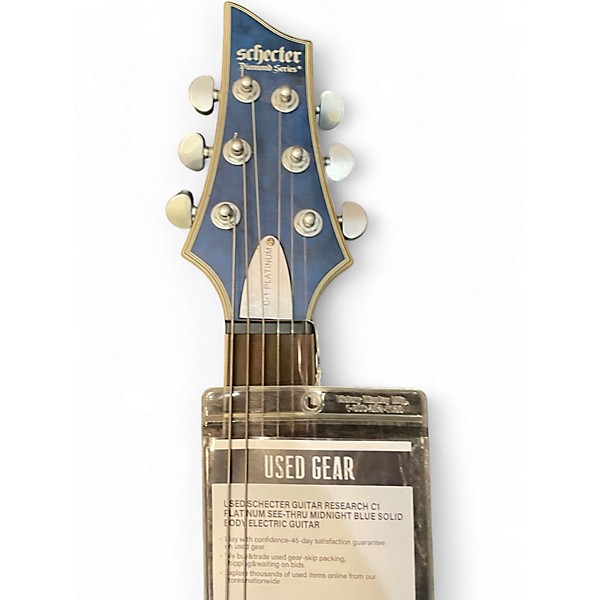 Used Schecter Guitar Research C1 Platinum SEE-THRU MIDNIGHT BLUE Solid Body Electric Guitar
