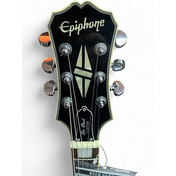 Used Epiphone Les Paul Custom Black Solid Body Electric Guitar