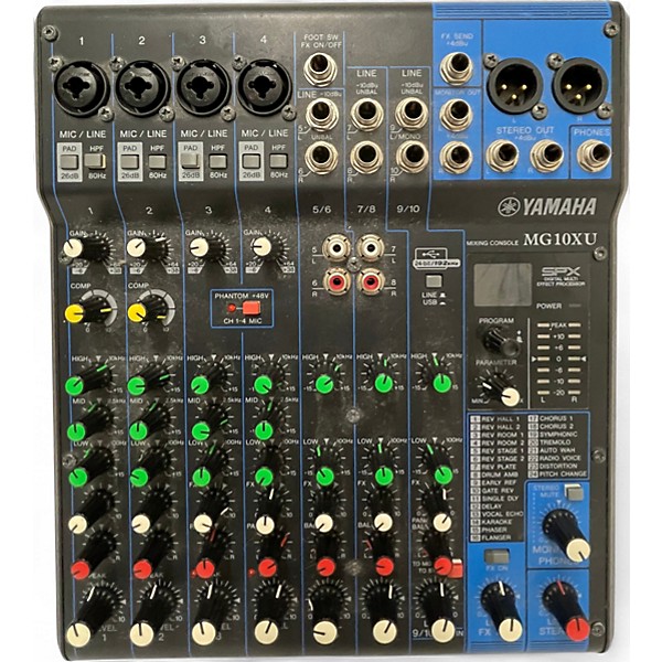Used Yamaha MG10XU 10 Channel Mixer with Effects Unpowered Mixer