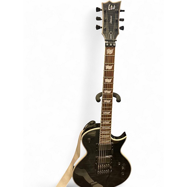 Used ESP EC-1001FR BLACK FLAME Solid Body Electric Guitar