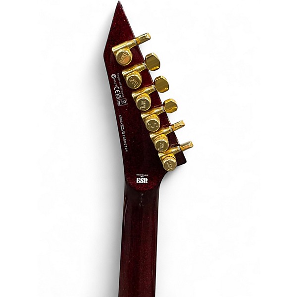 Used ESP KIRK HAMMET KHV RED SPARKLE Solid Body Electric Guitar