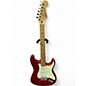 Used 2000s Fender Standard Stratocaster Chrome Red Solid Body Electric Guitar thumbnail