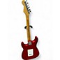 Used 2000s Fender Standard Stratocaster Chrome Red Solid Body Electric Guitar