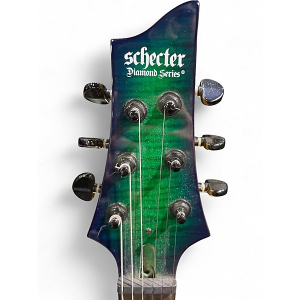 Used Schecter Guitar Research C-6 ELITE AQUABURST Solid Body Electric Guitar