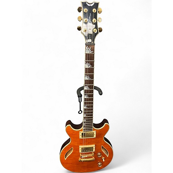 Used Dean Del Sol Sarasota Trans Amber Hollow Body Electric Guitar