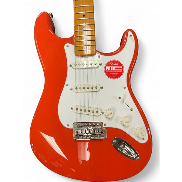 Used Squier Classic Vibe 1950S Stratocaster Fiesta Red Solid Body Electric Guitar