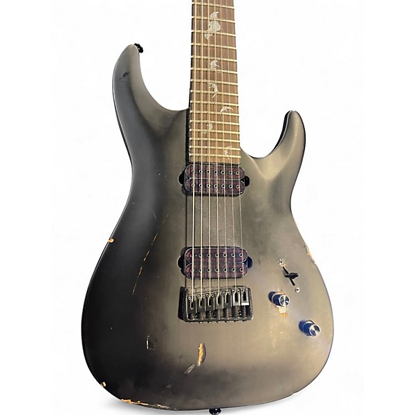 Used Schecter Guitar Research Damien 7 String Black Solid Body Electric Guitar