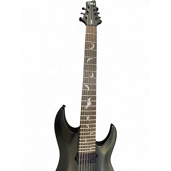Used Schecter Guitar Research Damien 7 String Black Solid Body Electric Guitar