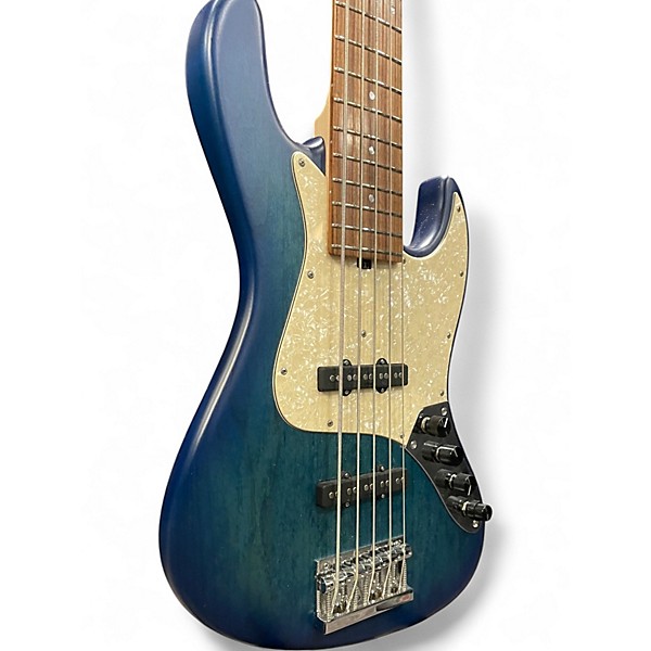 Used Sadowsky Guitars MetroLine 21-fret Vintage J/J Bass, Swamp Ash Body Ocean Blue Transparent Electric Bass Guitar