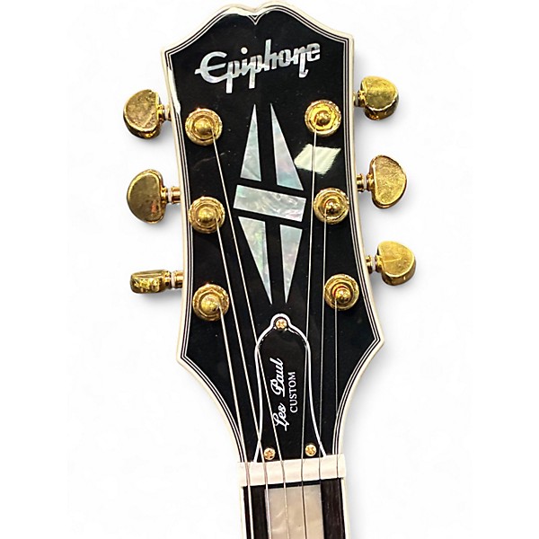 Used Epiphone Les Paul Custom Black Solid Body Electric Guitar