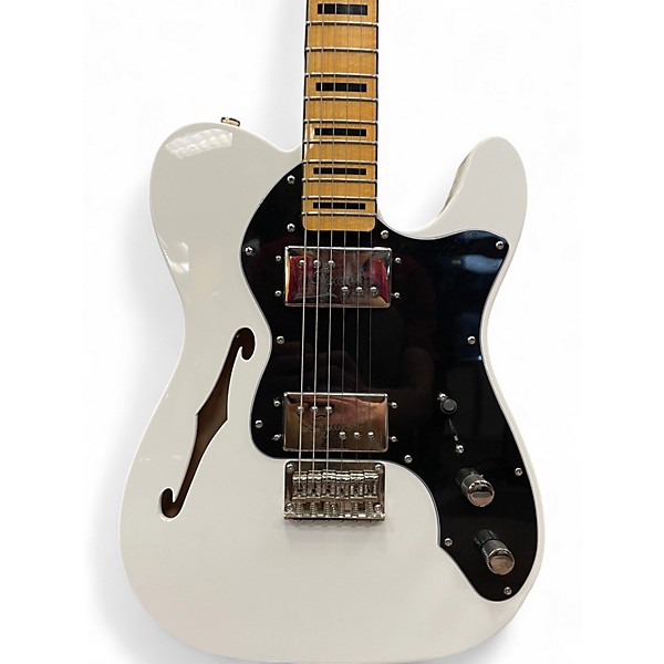 Used Squier Classic Vibe Telecaster Thinline Left Handed Alpine White Hollow Body Electric Guitar