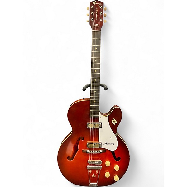 Vintage 1960s Harmony Rocket Natural Hollow Body Electric Guitar