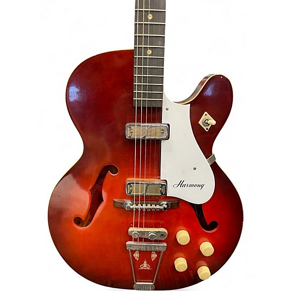 Vintage 1960s Harmony Rocket Natural Hollow Body Electric Guitar