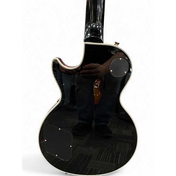 Used Epiphone Les Paul Custom Black and Silver Solid Body Electric Guitar