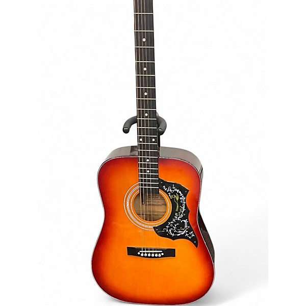 Used Harmony D1010 2 Tone Sunburst Acoustic Guitar