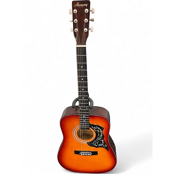 Used Harmony D1010 2 Tone Sunburst Acoustic Guitar